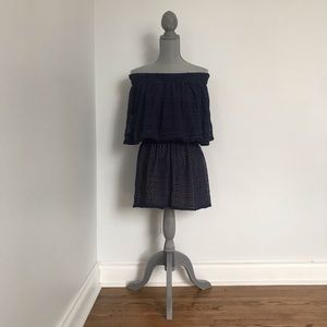 Anthropologie Off the Shoulder Eyelet Romper